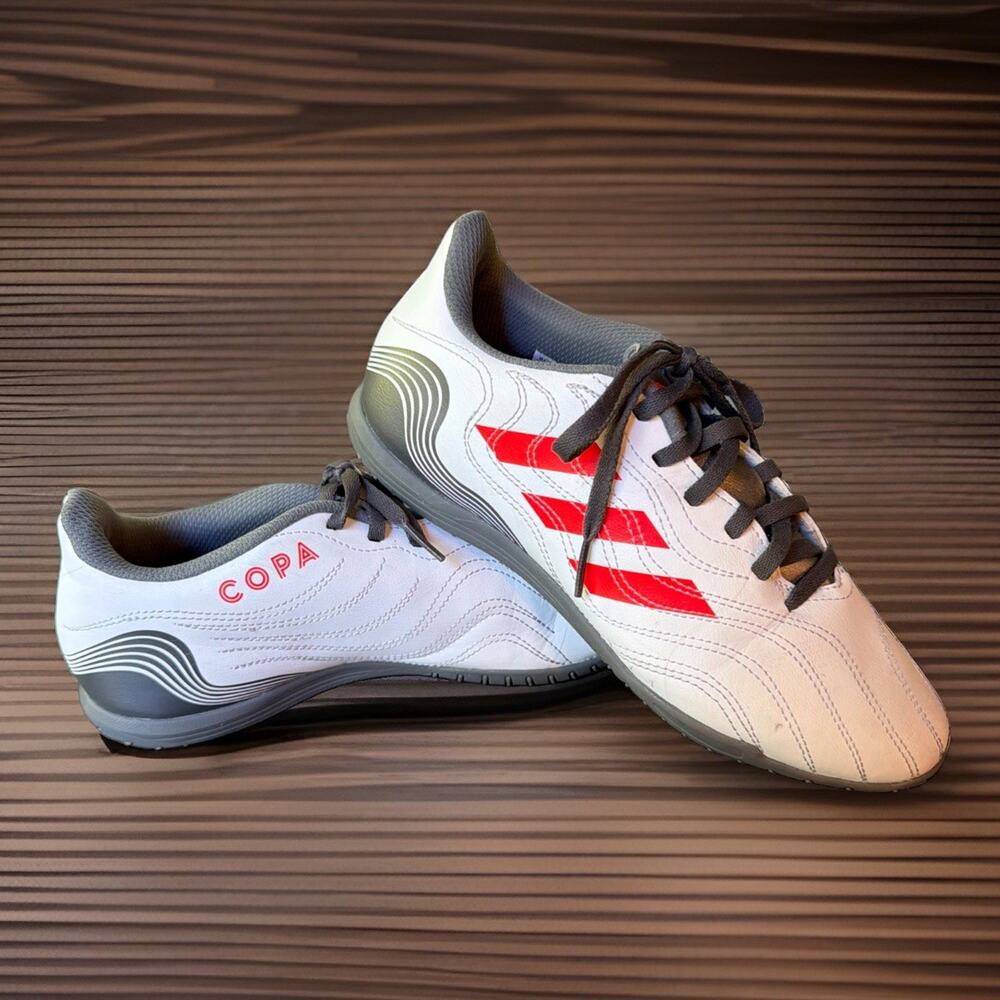 Adidas COPA Football Astro Turf Shoes MENS White Red Gray Lace Up SIZE 7.5